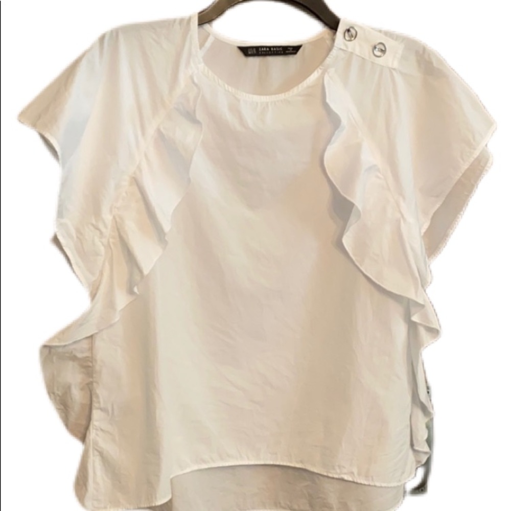 Zara White Cotton Blouse